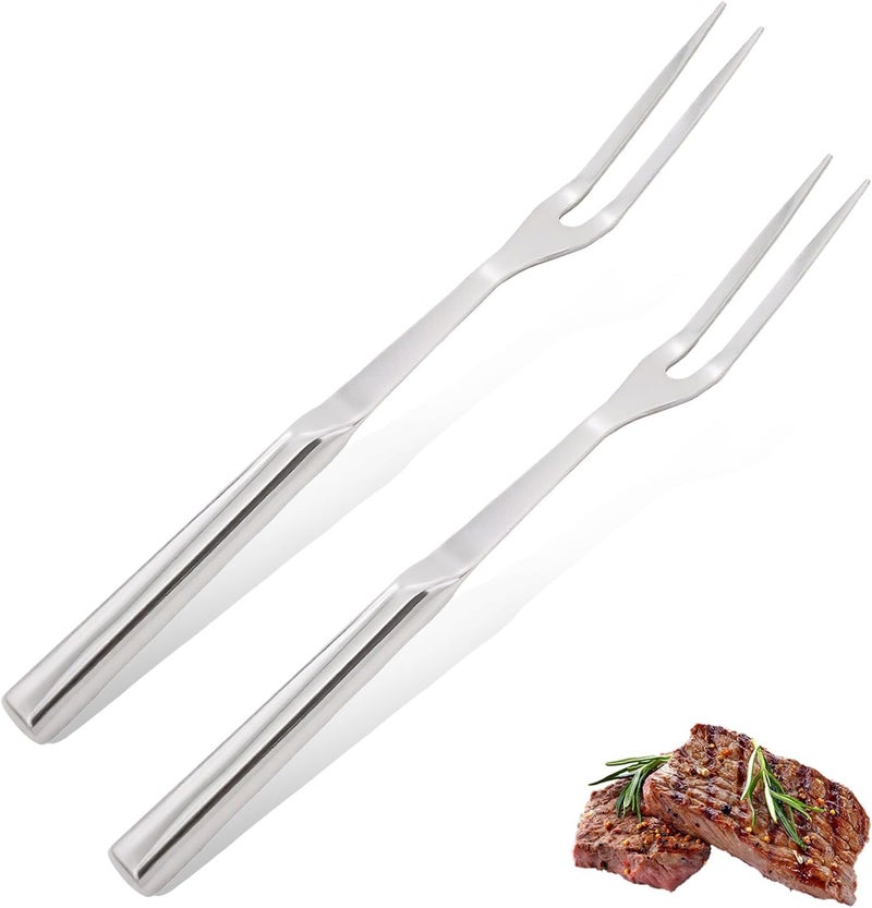 MVVM 2 Pcs Carving Fork, Meat Cooking Utensil, Kitchen Forks 2 Prong, Long Handle Fork, Granny Fork, Anti-Rust, Heat-Resistant For Grill, Cooking And Serving - Image 1